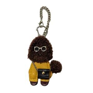 New fashionista brown poodle dog keyring Keychain key chain ring bag charm